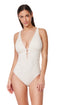 Profile by Gottex Jolene Textured Deep V Neck One Piece